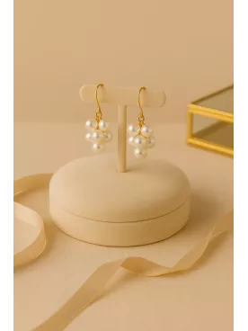 Soleil – Boucles d’oreilles de mariée en perles nacrées