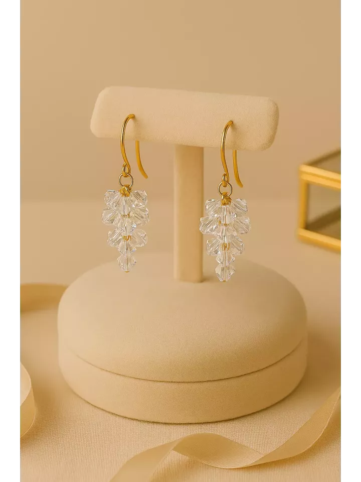 Tahoe – Boucles d’oreilles de mariée en cristal Swarovski, grappe lumineuse Tahoe – Boucles d’oreilles de mariée en cristal Swarovski, grappe lumineuse