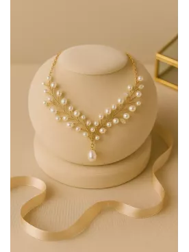 Gaube – Collier de mariée raffiné en perles d’eau douce véritables