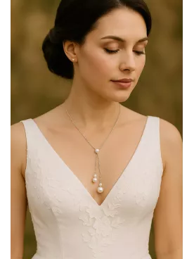Nuit  -Collier de Mariée Doré & Perles Nacrées – Élégance - Bijoux Mariage