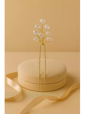 Auraline– Pic à cheveux perles cristal de Swarovski , bijou de mariage raffiné pour chignon flou
