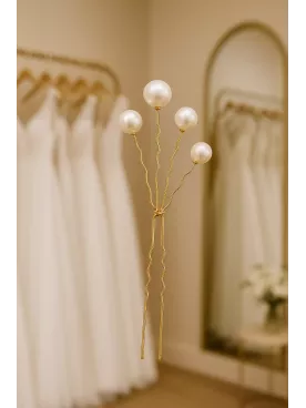 Arcturus – Pic à cheveux de mariée orné de 4 perles nacrées Swarovski