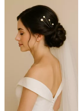 Arcturus – Pic à cheveux de mariée orné de 4 perles nacrées Swarovski