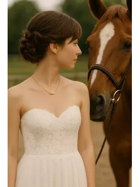 Yggdrasil– Collier de mariée ras de cou avec perle Swarovski, bijou fin et chic pour mariage