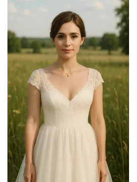 Collier mariage délicat pour robe dos nu, perle Swarovski- Voile