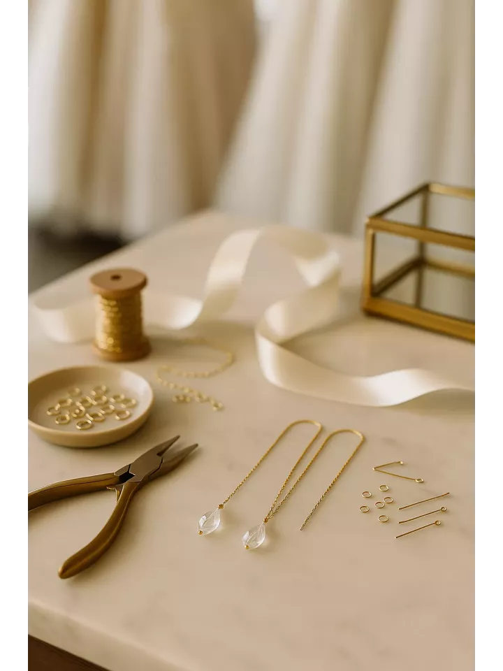 Zélina-Collier de Dos Mariée  – Gouttes de Cristal Swarovski en Doré, Argenté ou Gold Rose