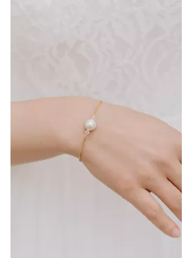 Bracelet Mariée Perle Nacrée Swarovski – Élégance Minimaliste-Anéa
