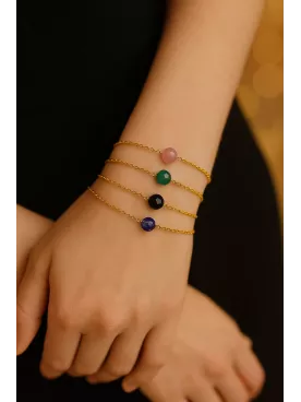 Punaauia Bracelet  – Doré & Cristaux Noirs | Cadeau élégant pour témoin, maman ou soirée chic