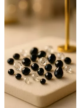 Favia – Collier de dos en acier inoxydable doré, cristal noir | Bijou créateur mariage, mariée, soirée ou cadeau témoin