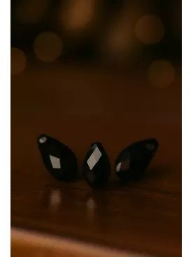 Favia – Collier de dos en acier inoxydable doré, cristal noir | Bijou créateur mariage, mariée, soirée ou cadeau témoin