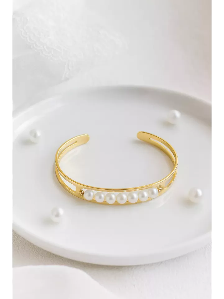 Rosa Mundi – Bracelet de mariée  – en perles nacrées de Swarovski