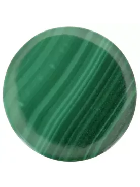 Bracelet en laiton doré à l’or fin avec cabochons en pierre gemme Malachite – 15 cm, 10 mm