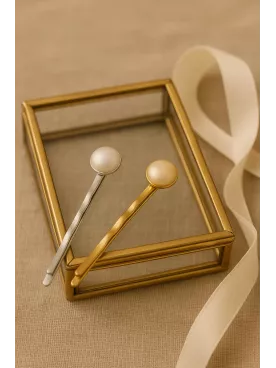 Elara - Barrette à cheveux 55 mm à décorer – Choisissez doré ou argenté avec cabochon nacré