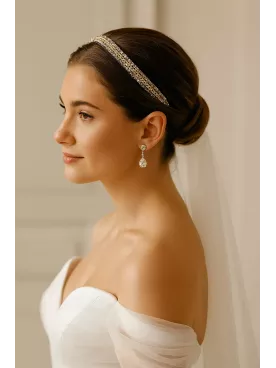 Isis – Serre-tête de mariée doré scintillant | Coiffure mariage bohème chic