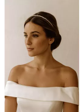 Séléné – Serre-tête de mariée | Accessoire coiffure mariage brillant et élégant