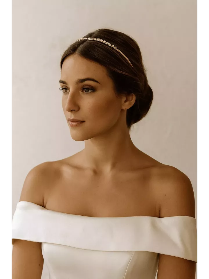 Séléné – Serre-tête de mariée | Accessoire coiffure mariage brillant et élégant