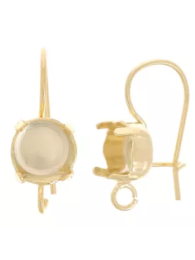 Iguazú - Boucles d’oreilles crochet Cabochon Cristal & Goutte Nacrée, Mariage Romantique