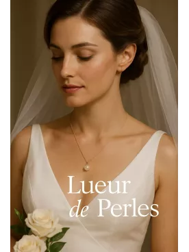 Lueur Solène – Collier de Mariage en Perle Swarovski | Modèle Épuré Nacrée