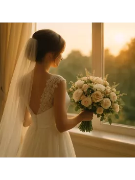 Lueur Solène – Collier de Mariage en Perle Swarovski | Modèle Épuré Nacrée