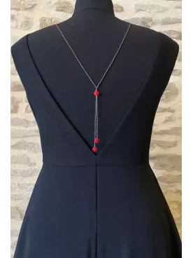 Collier de Dos – Soirée Rouge Passion | Dos Nu Cérémonie – Second Look Élégant