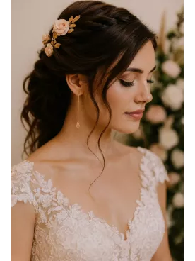 LIGHT – Boucles d’oreilles de mariée pendantes, chaîne d’oreille avec perle goutte en cristal transparent