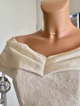 Collier de dos mariée princesse, doré, cristal goutte 24×16 mm, bijoux faits main