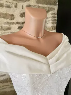 Ligne - Collier de dos perlé, raffinement du dos nu- Mariée -Mariage
