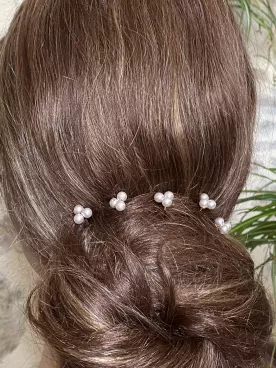 Lot de 5 pics à cheveux perles – Bijou de chignon mariage élégant-Perline