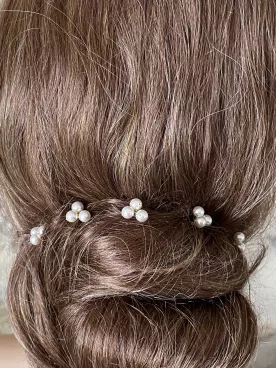 Lot de 5 pics à cheveux perles – Bijou de chignon mariage élégant-Perline