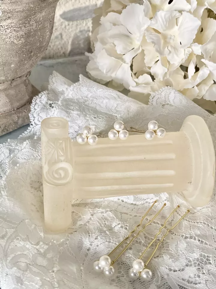 Pics à cheveux Mariée “Perline” – Lueur Nacrée