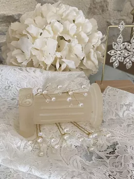 Parure Étoilée – Pics à cheveux lumineux pour coiffure de mariée
