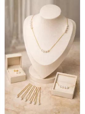 Parure Clémence – Bijoux de Mariée en Perles de Swarovski - Acier Inoxydable