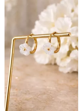 Boucles d’oreilles / Créoles – Mariée-Nacréa