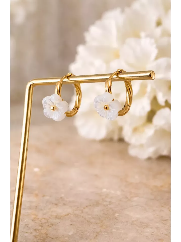 Nacréa – Boucles d’oreilles / Créoles – Mariée