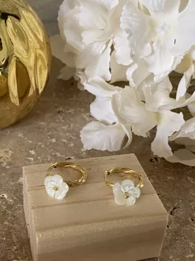 Boucles d’oreilles / Créoles – Mariée-Nacréa