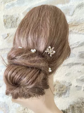 St Valentin – Pic à cheveux de mariée doré avec perles & cristaux