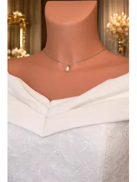 Balaton– Collier de dos mariage doré et perles nacrées, bijou délicat pour robe dos nu