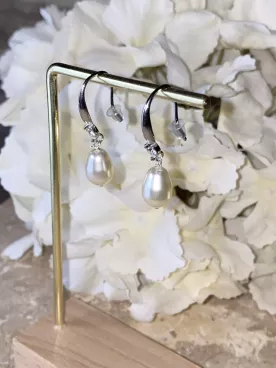 Boucles d’oreilles pendantes pour mariée - Gouttes nacrées
