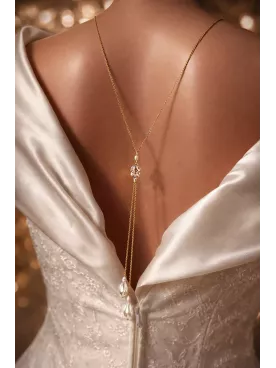 Feuille de cristal – Collier de dos pour robe dos nu