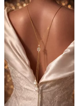 Feuille de cristal – Collier de dos pour robe dos nu