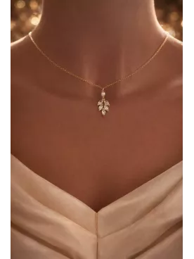 Feuille de cristal – Collier de dos pour robe dos nu