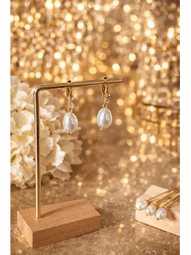 Parure goutte nacrée – Bijoux de Mariée en Perles de Swarovski - Acier Inoxydable