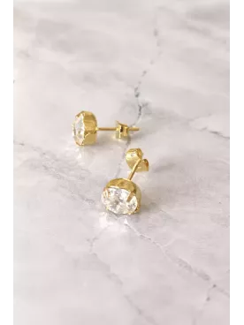 Stella - Clous d’oreilles cristal Swarovski 8 mm – Doré à l’or fin ou argent– Boucles minimalistes femme personnalisables