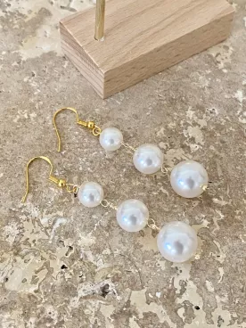 Sourcea– Boucles d’oreilles mariée tombantes nacrées en perles Swarovski, élégantes et raffinées