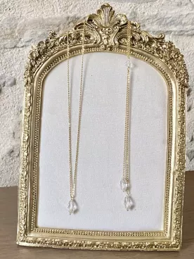 Collier de Dos Mariage Swarovski – Bijou Mariée Dos Nu Élégant, Gouttes de Cristal, Doré Argenté  – Zélina