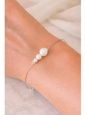 Parure Mariée Perles Swarovski Nacrées – Collier, Bracelet, Boucles & Pics Cheveux – Bijoux Mariage Minimaliste Néria