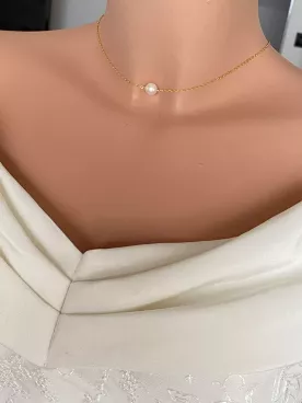 Collier de Dos Mariée Cascade Perles Nacrées – Bijou Élégant pour Robe Dos Nu – Signature Mariage