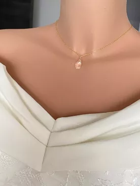 Collier de Dos Mariée Cristal Goutte – Lumière Suspendue – Bijou Robe Dos Nu Élégant