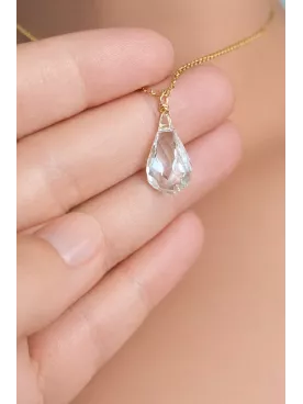 Collier de Dos Mariée Cristal Goutte – Lumière Suspendue – Bijou Robe Dos Nu Élégant