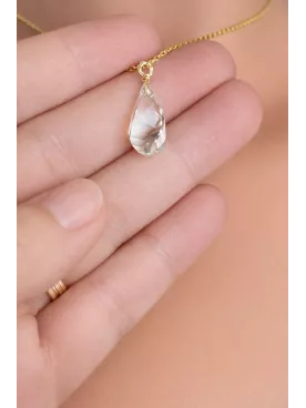 Collier de Dos Mariée Cristal Goutte – Lumière Suspendue – Bijou Robe Dos Nu Élégant